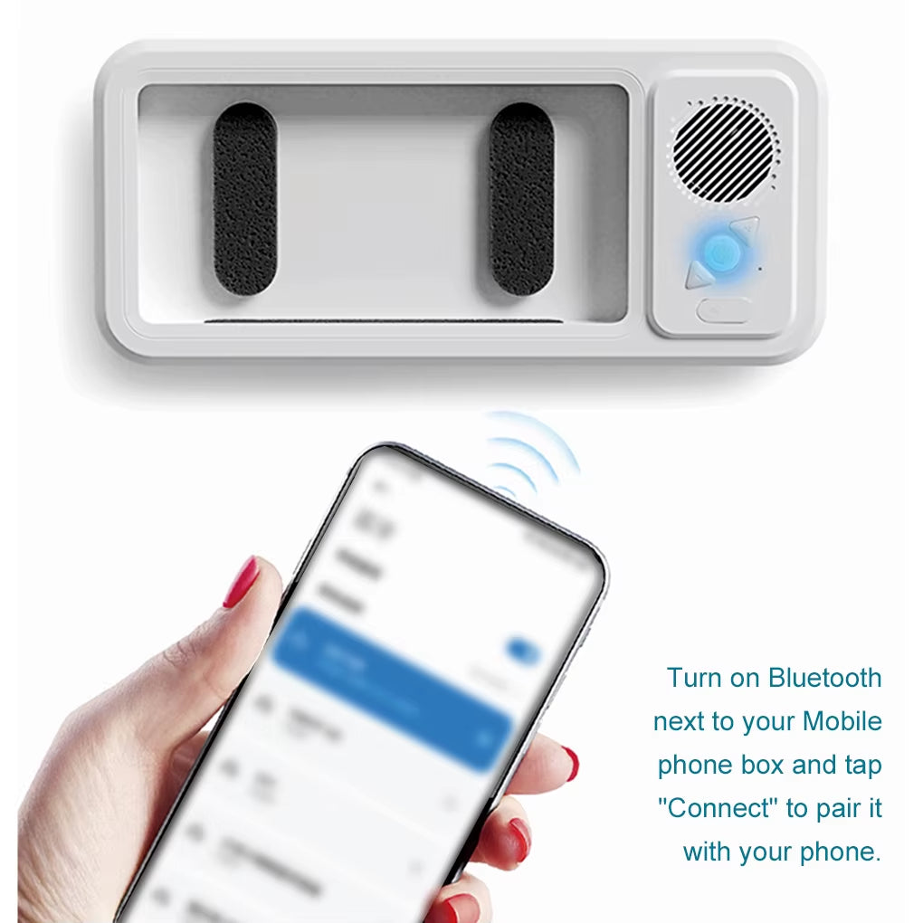 Z07 Shower Phone Holder with Bluetooth Speaker IPX4 Waterproof Anti-Fog Touch Screen Wall Mount Phone Holder for Shower Bathroom