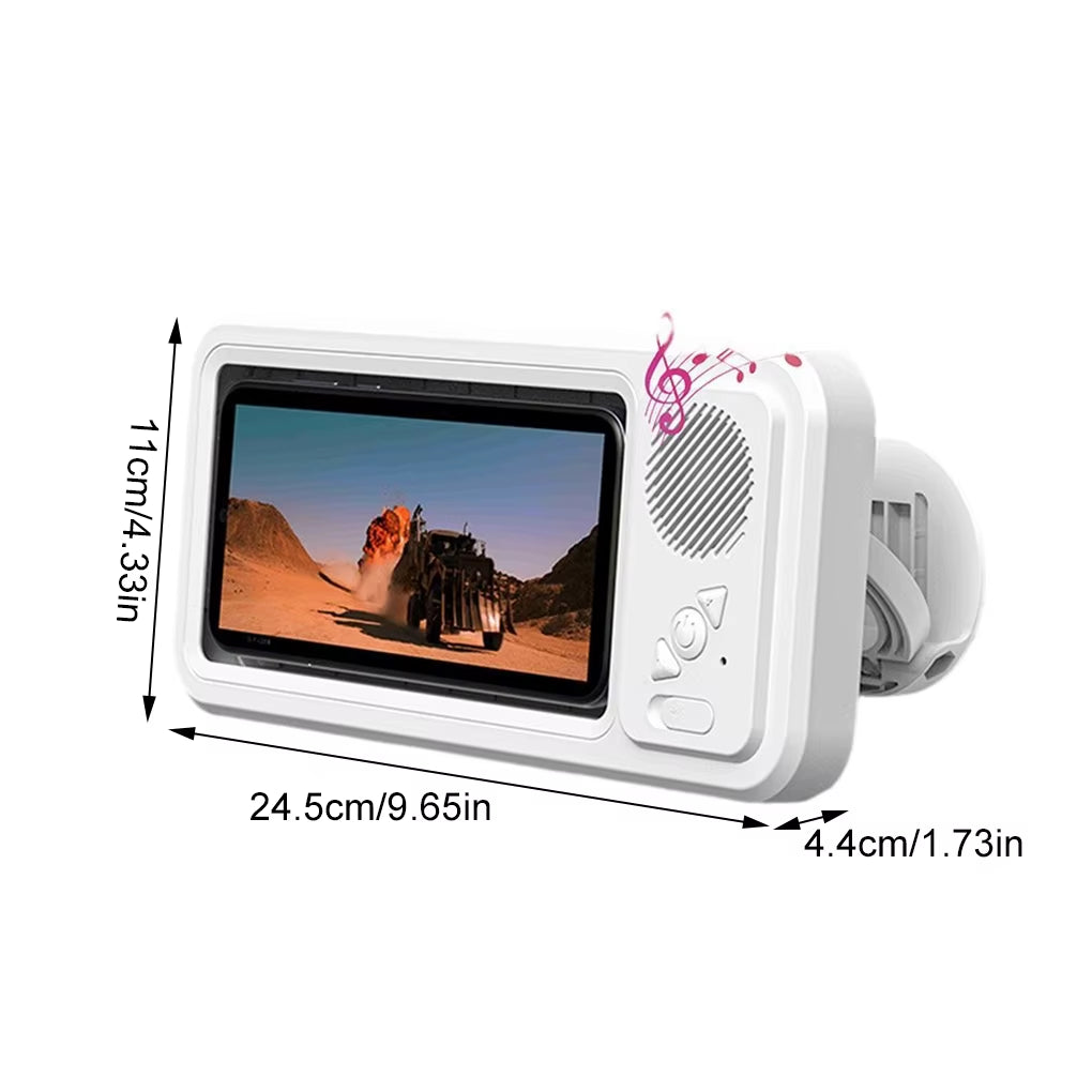 Z07 Shower Phone Holder with Bluetooth Speaker IPX4 Waterproof Anti-Fog Touch Screen Wall Mount Phone Holder for Shower Bathroom